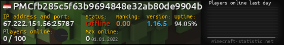 Userbar 560x90 with online players chart for server 67.222.151.56:25787