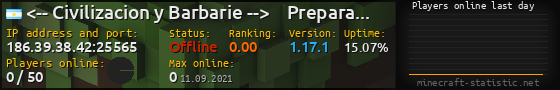 Userbar 560x90 with online players chart for server 186.39.38.42:25565