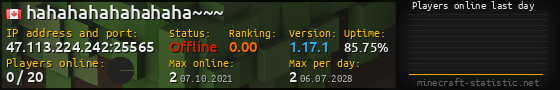 Userbar 560x90 with online players chart for server 47.113.224.242:25565