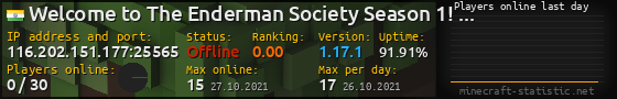 Userbar 560x90 with online players chart for server 116.202.151.177:25565