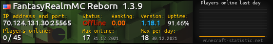 Userbar 560x90 with online players chart for server 70.124.131.30:25565