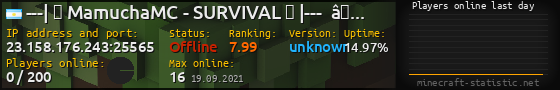 Userbar 560x90 with online players chart for server 23.158.176.243:25565
