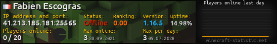 Userbar 560x90 with online players chart for server 41.213.185.181:25565