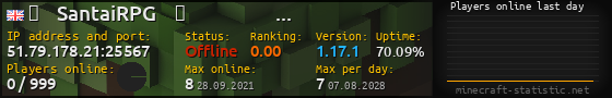 Userbar 560x90 with online players chart for server 51.79.178.21:25567