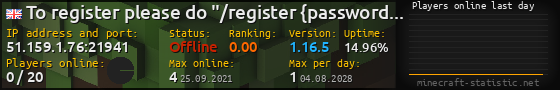 Userbar 560x90 with online players chart for server 51.159.1.76:21941