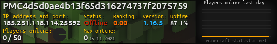 Userbar 560x90 with online players chart for server 185.251.118.114:25592
