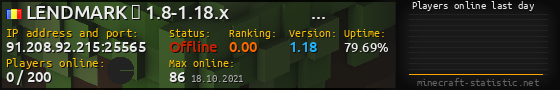 Userbar 560x90 with online players chart for server 91.208.92.215:25565