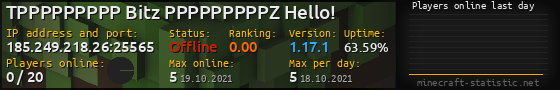 Userbar 560x90 with online players chart for server 185.249.218.26:25565
