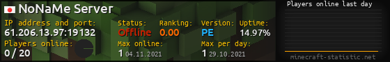 Userbar 560x90 with online players chart for server 61.206.13.97:19132