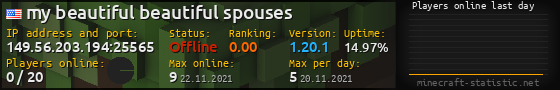 Userbar 560x90 with online players chart for server 149.56.203.194:25565