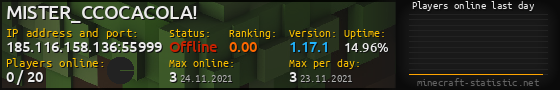 Userbar 560x90 with online players chart for server 185.116.158.136:55999