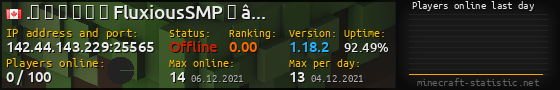 Userbar 560x90 with online players chart for server 142.44.143.229:25565