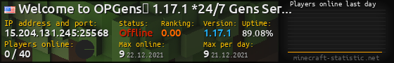Userbar 560x90 with online players chart for server 15.204.131.245:25568
