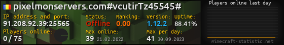 Userbar 560x90 with online players chart for server 91.208.92.39:25565