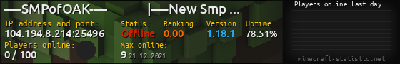 Userbar 560x90 with online players chart for server 104.194.8.214:25496
