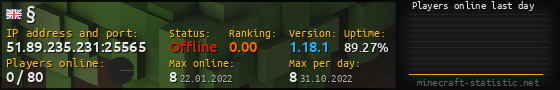 Userbar 560x90 with online players chart for server 51.89.235.231:25565