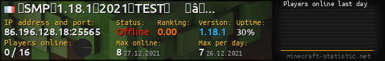 Userbar 560x90 with online players chart for server 86.196.128.18:25565