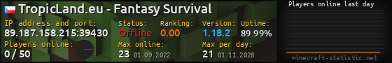 Userbar 560x90 with online players chart for server 89.187.158.215:39430