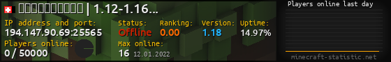 Userbar 560x90 with online players chart for server 194.147.90.69:25565