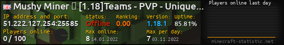 Userbar 560x90 with online players chart for server 51.222.127.254:25585