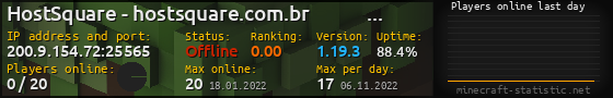 Userbar 560x90 with online players chart for server 200.9.154.72:25565
