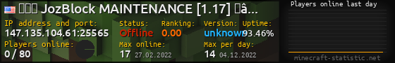 Userbar 560x90 with online players chart for server 147.135.104.61:25565