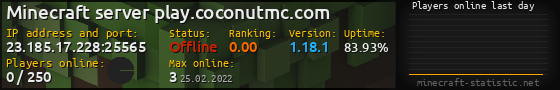 Userbar 560x90 with online players chart for server 23.185.17.228:25565