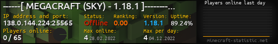 Userbar 560x90 with online players chart for server 138.0.144.224:25565