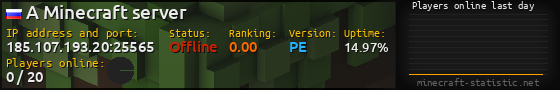 Userbar 560x90 with online players chart for server 185.107.193.20:25565