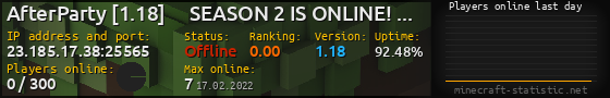 Userbar 560x90 with online players chart for server 23.185.17.38:25565