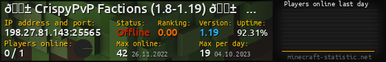 Userbar 560x90 with online players chart for server 198.27.81.143:25565