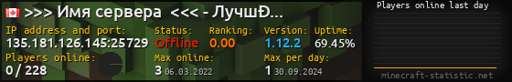 Userbar 560x90 with online players chart for server 135.181.126.145:25729