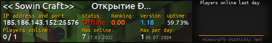 Userbar 560x90 with online players chart for server 185.186.143.152:25576