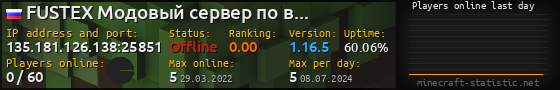 Userbar 560x90 with online players chart for server 135.181.126.138:25851