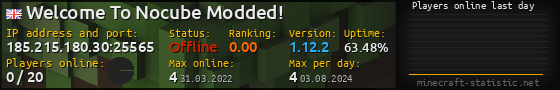 Userbar 560x90 with online players chart for server 185.215.180.30:25565