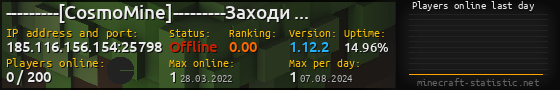 Userbar 560x90 with online players chart for server 185.116.156.154:25798