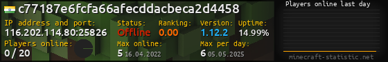 Userbar 560x90 with online players chart for server 116.202.114.80:25826