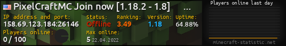 Userbar 560x90 with online players chart for server 158.69.123.184:26146