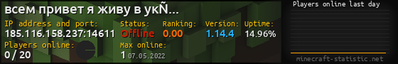 Userbar 560x90 with online players chart for server 185.116.158.237:14611