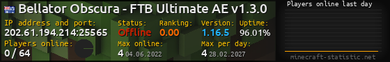 Userbar 560x90 with online players chart for server 202.61.194.214:25565