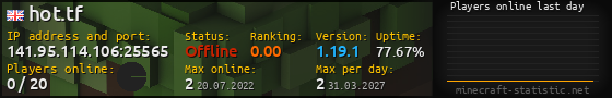 Userbar 560x90 with online players chart for server 141.95.114.106:25565