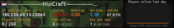 Userbar 560x90 with online players chart for server 185.234.69.13:25565