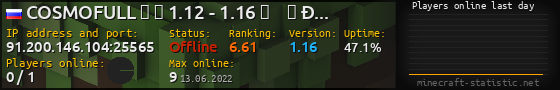 Userbar 560x90 with online players chart for server 91.200.146.104:25565