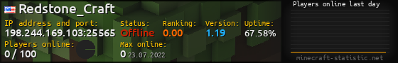 Userbar 560x90 with online players chart for server 198.244.169.103:25565