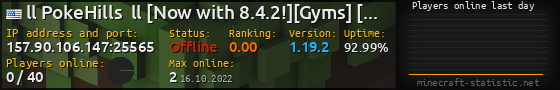 Userbar 560x90 with online players chart for server 157.90.106.147:25565