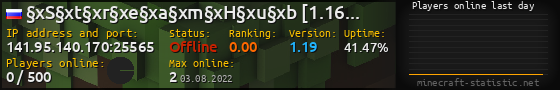 Userbar 560x90 with online players chart for server 141.95.140.170:25565