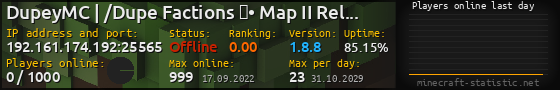 Userbar 560x90 with online players chart for server 192.161.174.192:25565