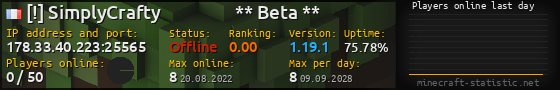 Userbar 560x90 with online players chart for server 178.33.40.223:25565