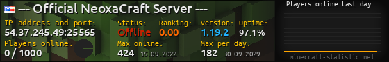 Userbar 560x90 with online players chart for server 54.37.245.49:25565