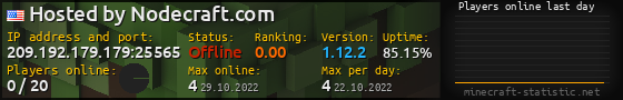 Userbar 560x90 with online players chart for server 209.192.179.179:25565